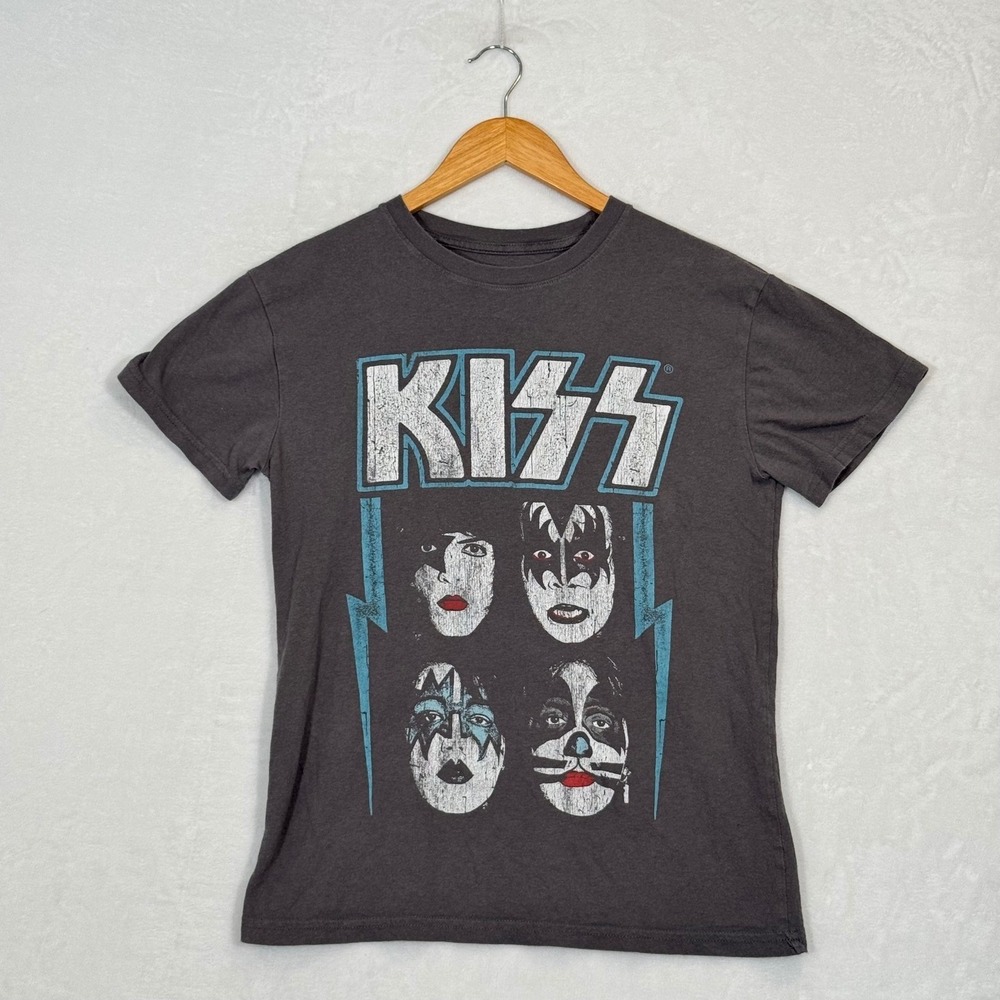 KISS Charcoal Gray Graphic T-Shirt Small